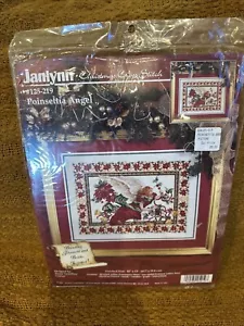 NIP Vintage POINSETTIA ANGEL Janlynn Cross Stitch Kit 125-219 Donna Vermillion - Picture 1 of 2
