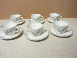 LOT OF 6 SETS CALIFORNIA POTTERY WINFIELD GABRIEL PASADENA BAMBOO CUP AND SAUCER - Picture 1 of 8