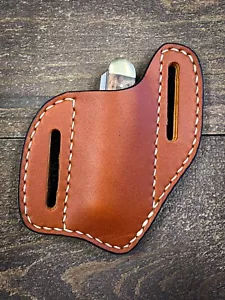 Fondina in guaina pancake in pelle personalizzata si adatta alla custodia Buck Trapper Stockman Made in USA - Foto 1 di 18