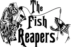 Grim Reaper Fish Bow Arrow Hunting Skeleton Truck Window Vinyl Decal Sticker - Picture 1 of 2