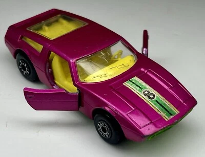 Vintage Matchbox Superfast No. 32 Maserati Bora Pink Doors Open Lesney Die-Cast - Image 1 of 4