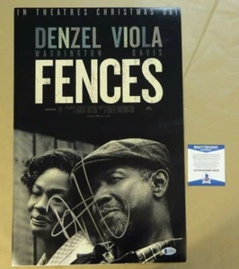 Foto firmata Denzel Washington recinzioni autografate 12"x18" Beckett BAS COA - Foto 1 di 6