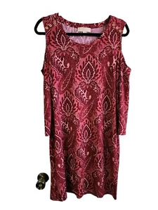 Vestido Michael Kors Estampado Cachemira Hombro Frío Talla Grande - Imagen 1 de 7