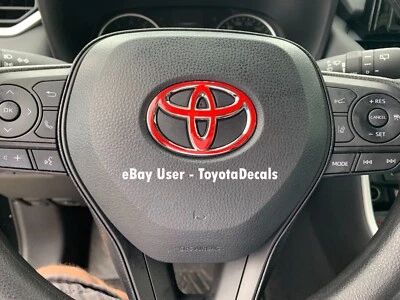 FITS Toyota RAV4 Steering Wheel Emblem Decal - 2018 2019 2020 2021 2022 2023 24 - Image 1 of 4