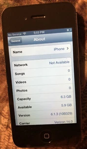 LEE iPhone 4 Negro (Verizon) A1349 8 GB CDMA Envío Rápido Muy Buen Usado IOS 6.1.3 - Imagen 1 de 2