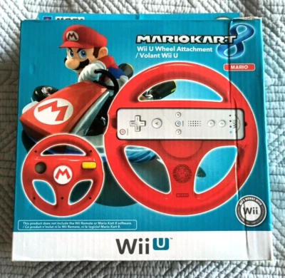 HORI Mario Kart 8 Racing Wheel Red Mario for Nintendo Wii U & Wii New Open Box - Image 1 of 4