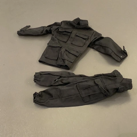 1:6 Scale Black SWAT Spec Ops Jacket Trousers Uniforms For 12'' Gi Joe Soldier Cover
