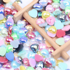 NEW 100pcs 8/10/12MM Resin Heart pearl patch Cabachons Nail art Jewelry Making