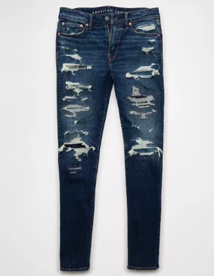 Jean ajustado AE AirFlex + parcheado 28 X 32 Foto 1 de 4