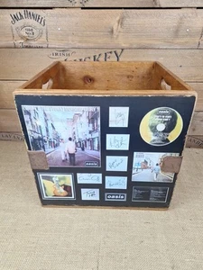 12" Decorative Oasis What's The Story Vinyl Record Crate Box - Picture 1 of 23
