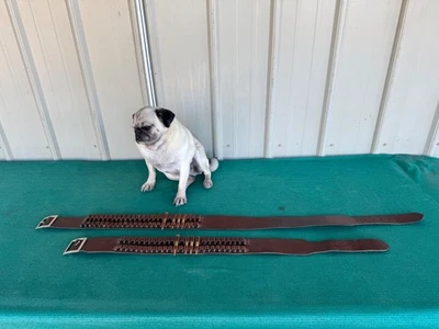 Dos cinturones de munición de cuero Hunter 25 bucles 206 grandes - 275 pequeños - caza tiro Foto 1 de 4