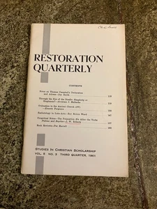 Restoration Quarterly Vol. 5 No.3 third quarter 1961 - Bild 1 von 1