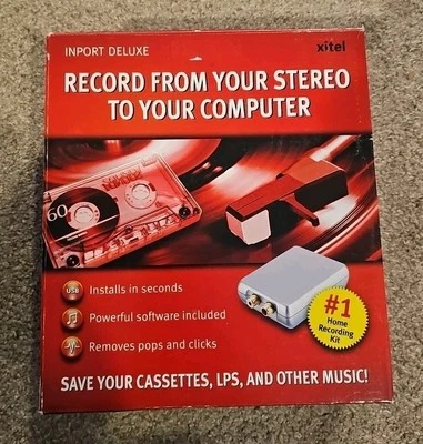 Xitel Inport Deluxe Stereo To PC Audio Cassette Recording Kit Converter Open Box - Image 1 of 4