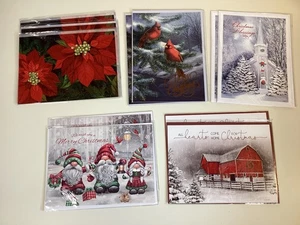 11 Tarjetas de Navidad Selladas Individualmente, 5 Diseños con Sobres, 5-1/2" X 7-1/2" - Imagen 1 de 11