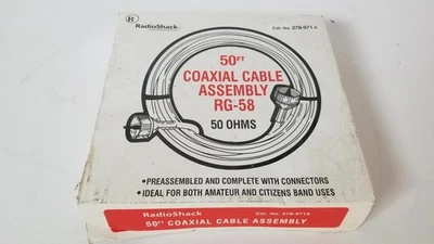 50ft Radio Shack RG-58 50Ohm Coax with PL-259 - Image 1 of 2