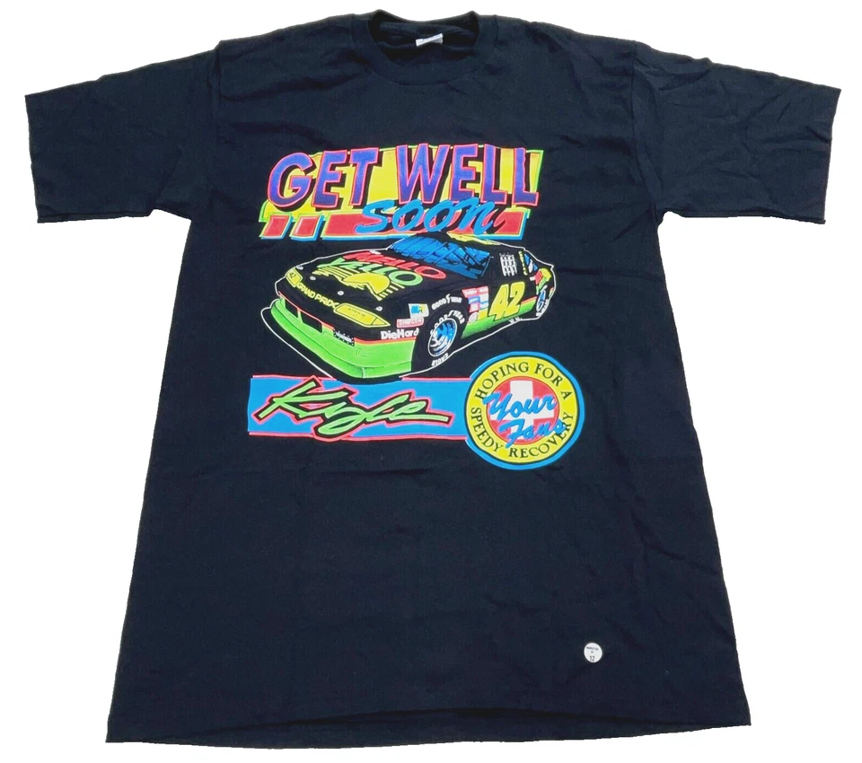 Camisa Nascar de Colección Hombres Grande Negra Kyle Petty Amarilla Suave Carreras Años 90 Camiseta Foto 1 de 4