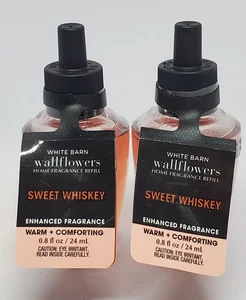 Bath & Body Works set of 2 Sweet Whiskey Wallflower Vanilla Berries Amber New - Picture 1 of 2