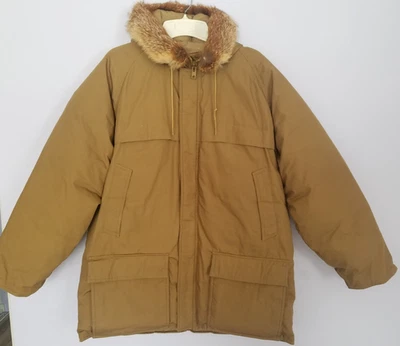 Vtg 80/90s Cabela’s Goose Down Arctic Worm Parka Hooded Fox Trim Puffer Size XL - Image 1 of 4