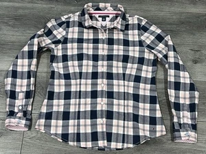 Tommy Hilfiger Women's Pink Plaid Button-Up Shirt Medium, Long Sleeve - Picture 1 of 8
