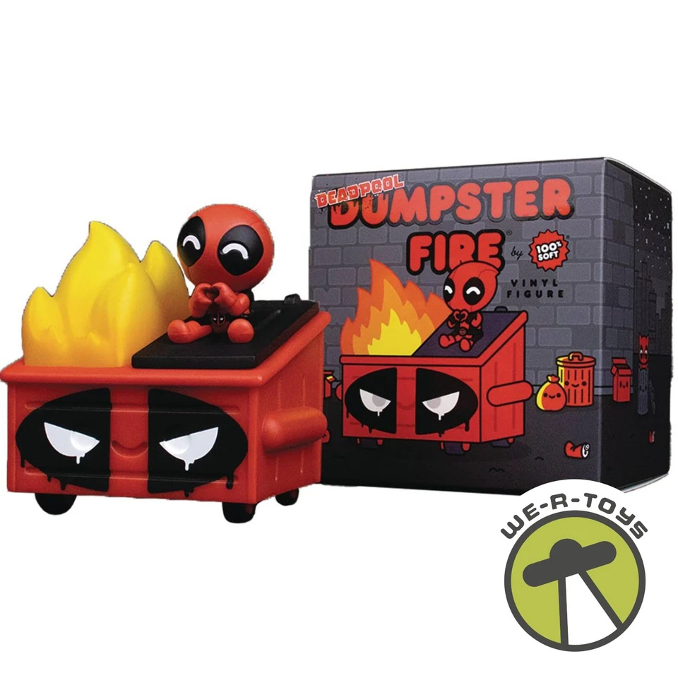 Marvel Deadpool Dumpster Fire Vinyl Figure 2024 by 100 Soft
