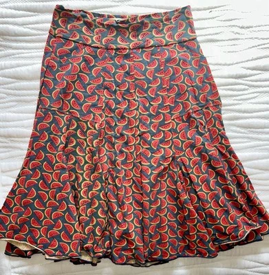 Falda Sandía Estampado Novedad Corazón Effies Mujer M Azul Bolsillos Volantes!  Foto 1 de 4