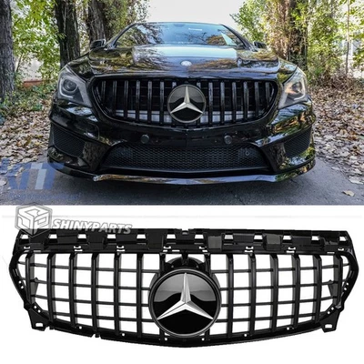 Parrilla delantera para Mercedes Benz W117 CLA250 CLA45 2013-2019 parrilla de parachoques con insignia Foto 1 de 4