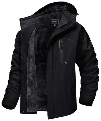 Men's Waterproof Winter Jacket Warm Winter Coat Outdoor Ski Snow Hooded Jackets - Image 1 of 4