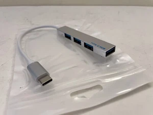 Type-C Hub to USB 3.0 Adapter Connector 1 to 4 Ports PC Mac Laptop Desktop -NEW - Picture 1 of 4
