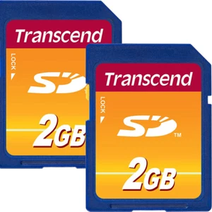 2 Pack Transcend 2GB SD Secure Digital Memory Card for Older Cameras - Picture 1 of 4