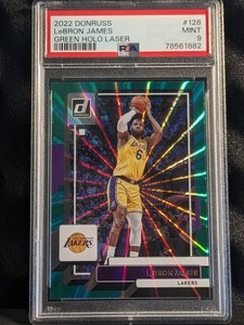 2022-23 Donruss Lebron James Green Holo Laser #128 PSA 9 Lakers