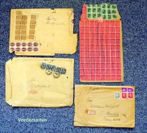 DR 4 x gelaufene Briefe Frankatur Inflation, Dienstmarken + 1 x Einschreiben - Bild 1 von 11