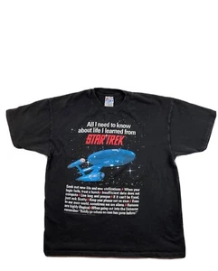 Maglietta promozionale vintage 1994 Star Trek tutto quello che c'è da sapere sulla vita film XL USA - Foto 1 di 8