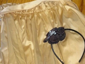 Easter gold GUESS skirt satin and flower sparkle headband  NWT Skirt 8    - Picture 1 of 3
