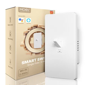 MOES WiFi Smart Toggle Switch 3-Way Wall Light Switch Alexa Google APP Timer - Picture 1 of 15