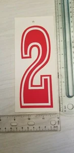 # 2 old school BMX Red & White number plate number GT Redline NOS 6" :-) - Picture 1 of 1