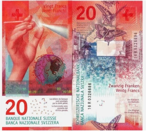 2016 Switzerland SWISS 20 Francs P-76 NEW UNC Banknote - Picture 1 of 2