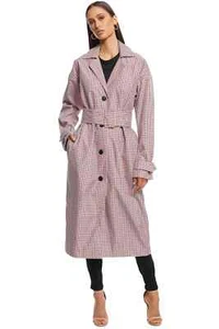 CAMILLA AND MARC Eleta Pink Check Coat Size 8 AU | RRP 699.00 WITH DEFECTS - Picture 1 of 7