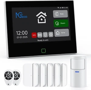 Wireless 9-PC Home Alarm System 7" Touchscreen, Wi-Fi, No Monthly Fee - NIB - Picture 1 of 7