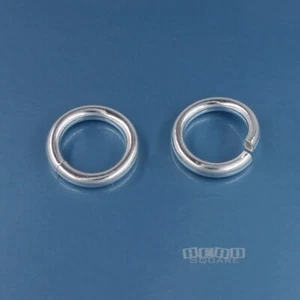 2 conectores de anillo de salto abierto hueco de plata de ley de 12 mm x 2 mm (calibre 12) #33152 - Imagen 1 de 2