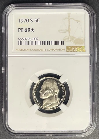 1970-S Proof Jefferson Nickel NGC PF-69* (STAR), Buy 3 Items, Get $5 Off!! Cover