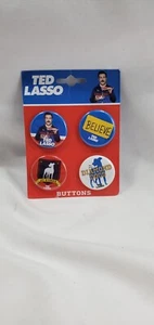Ted Lasso Buttons New Mint 4 Count - Picture 1 of 1