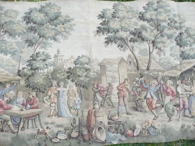 importante tapisserie mécanique à décors de scène campagnarde - Photo 1/4