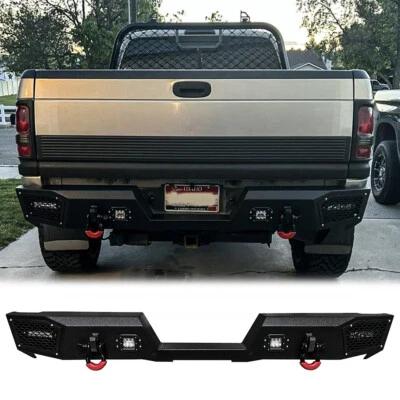 Vijay Fits 1994-2002 Dodge Ram 1500/2500/3500 Steel Rear Bumper with LED Lights Foto 1 de 4