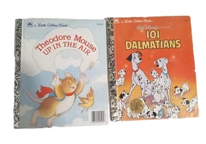 Lot of 2 Mini Vintage A First Little Golden Book 101 Dalmatians+Theodore Mouse - Foto 1 di 15