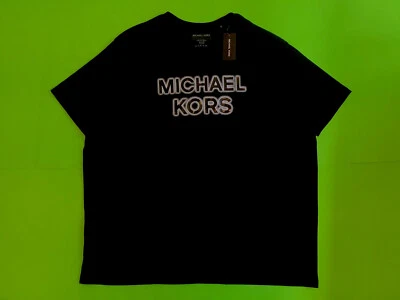 Camiseta de manga corta para hombre MICHAEL KORS talla 4XL negra con blanco 100 % algodón Foto 1 de 4