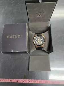 Reloj para hombre Bulova clásico automático esfera negra silicona negra 98A177 - Imagen 1 de 9