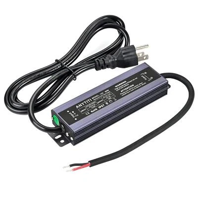 LED DriverLED Power Supply IP67 Waterproof Output 60W DC12V 5A 3-Prong Plug 4... - Image 1 of 4