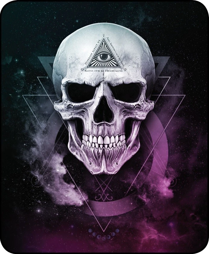 Manta de felpa de piel sintética de visón 79x96" tamaño reina The Void Skull Illuminati Signs Foto 1 de 1