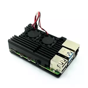Aluminum Case Alloy Armor with Cooling Heatsink Dual Fan for for Raspberry Pi 4 - Picture 1 of 3