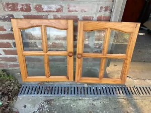 Armario de pino natural macizo armario puerta de cristal x 2 46 cm ancho x 55 cm alto - Imagen 1 de 4